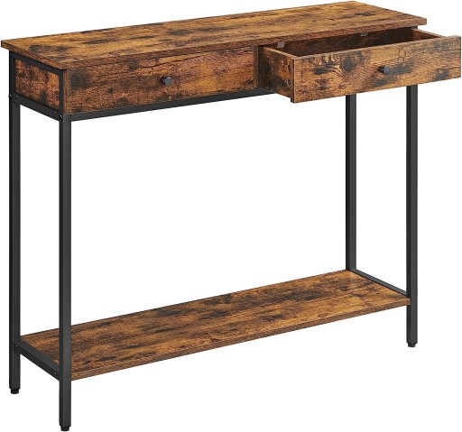 Konsola z Szufladami LOFT RETRO STOLIK Z PÓŁKĄ