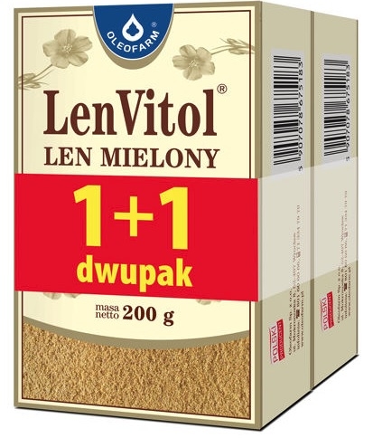 Len mielony odtłuszczony Oleofarm 200 g + 200 g