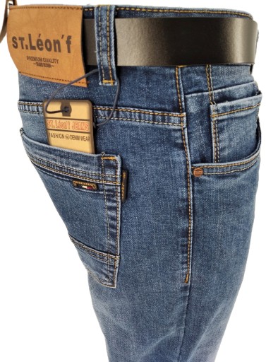 SPODNIE MĘSKIE JEANS BLUE JASNY S75 W39 98-100 CM