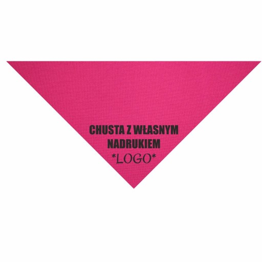 Chusta trójkątna mała 53x53x78 różowa z logo