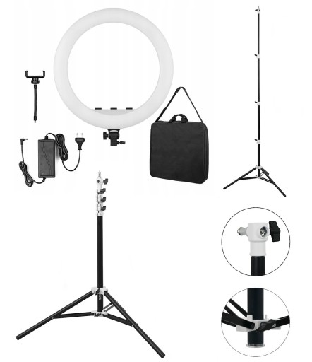 ZESTAW LAMPA MITOYA MTY-21C LAMPA PIERŚCIENIOWA LED + TORBA + STATYW 230CM