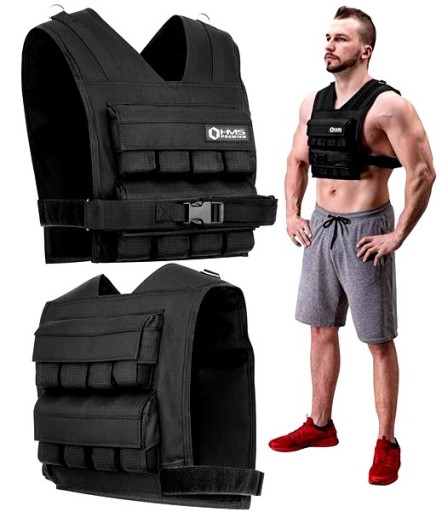 Regulowane Kamizelka / Kurtka Treningowa Do 16kg Stalowe Obciążenia HMS
