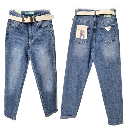 Spodnie jeans damskie M.Sara Boyfriend Niebieskie - XL
