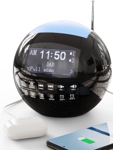 Radiobudzik DAB+/FM radio DAB z 7-kolorowym światłem nocnym