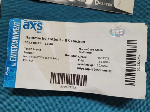 bilet Hammarby- BK Hacken
