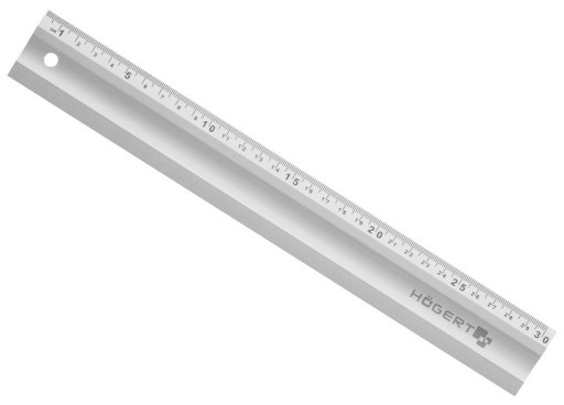 Przymiar liniowy 30cm aluminium Liniał Linijka