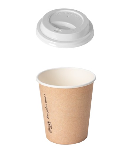 Kubek 300 ml pap. KRAFT + wieczko 100 szt.