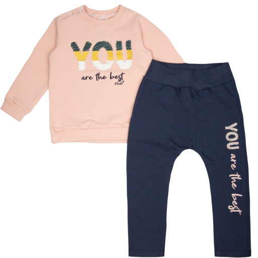 KOMPLET dla dziewczynki BLUZA SPODNIE dres 92