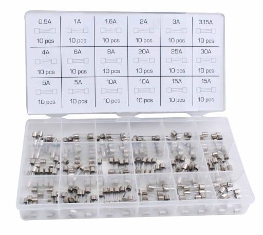 BEZPIECZNIKI SZKLANE 5X20 MM 180 SZT ASTA