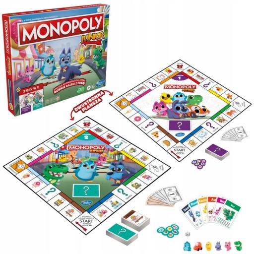 MONOPOLY JUNIOR DWUSTRONNA POLSKA WERSJA EUROBIZNES MONOPOL F8562 HASBRO