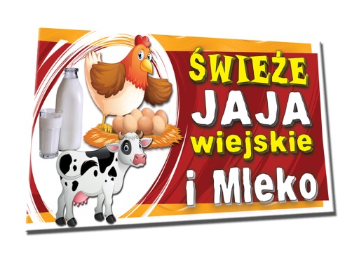 BANER 2x1 ŚWIEZE JAJA WIEJSKIE MLEKO SPRZEDAŻ