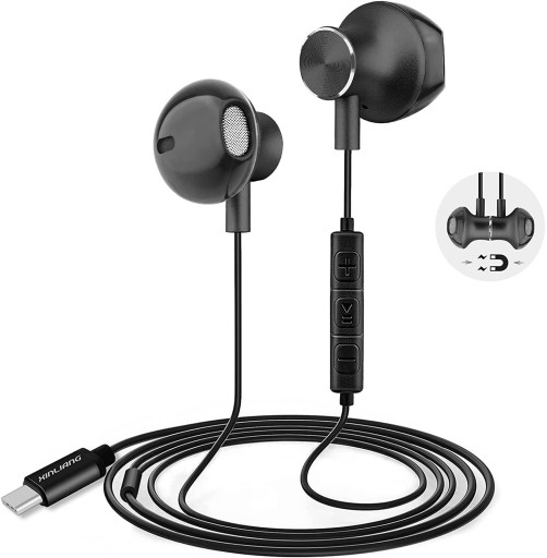 SŁUCHAWKI DOUSZNE PRZEWODOWE USB C MAGNETYCZNE