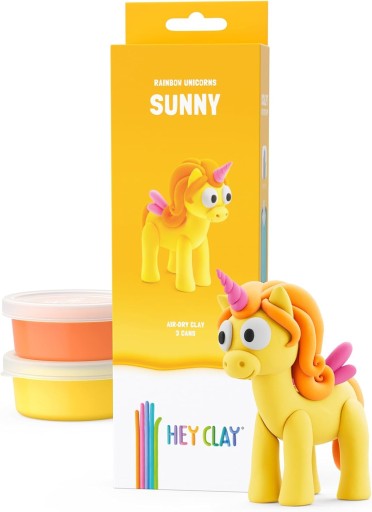 HEY CLAY MASA PLASTYCZNA JEDNOROŻCE SUNNY 5 KOLORÓW TM TOYS