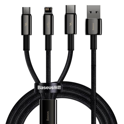 BASEUS KABEL 3W1 USB-MICRO/LIGHTNING/USB-C 1,5M