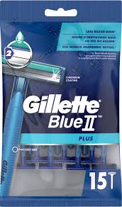 GILLETTE BLUE II PLUS Maszynki do golenia 15 szt NIEMCY
