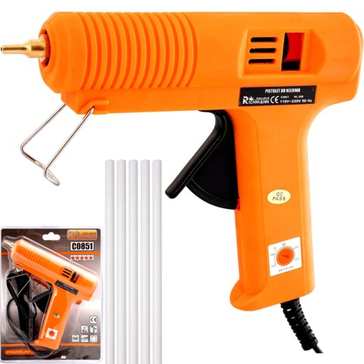 PISTOLET DO KLEJU NA GORĄCO 150W Z REGULACJĄ TEMPERATUR 5 STOPNIOWY + KLEJ