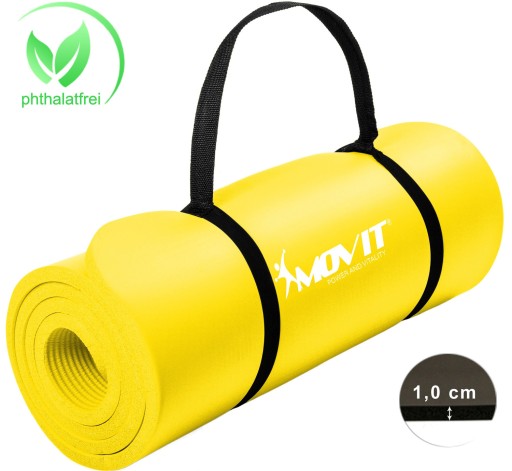 ŻÓŁTA MATA DO ĆWICZEŃ GIMNASTYKI FITNESS JOGI