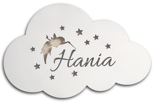 Lampka nocna led z imieniem imię chmurka wróżka