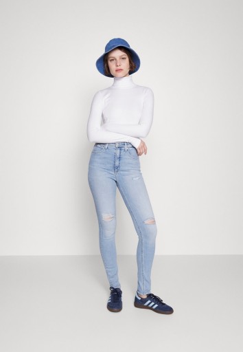 Golf z długim rękawem, biały, prążek Calvin Klein S (36)