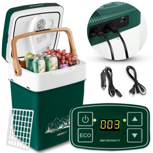 Lodówka turystyczna samochodowa DUŻA 12v 230v USB Berdsen 29L tryb ECO