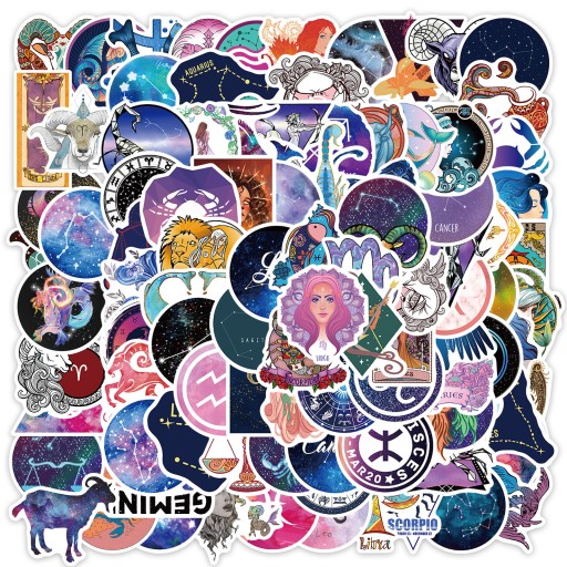 NAKLEJKI STICKERBOMB MIX ZODIAK WLEPY 100 SZT