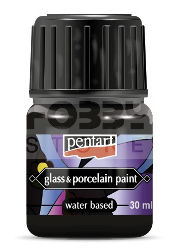 FARBA CZARNA DO PORCELANY SZKŁA METALU30ml PENTART