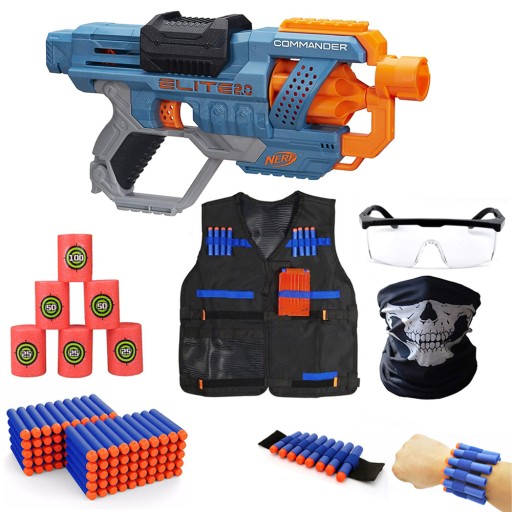 MEGA ZESTAW NERF ELITE 2.0 PISTOLET COMMANDER +DODATKI