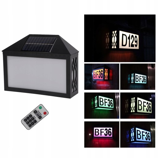 PODŚWIETLANY NUMER DOMU LAMPA SOLARNA LED