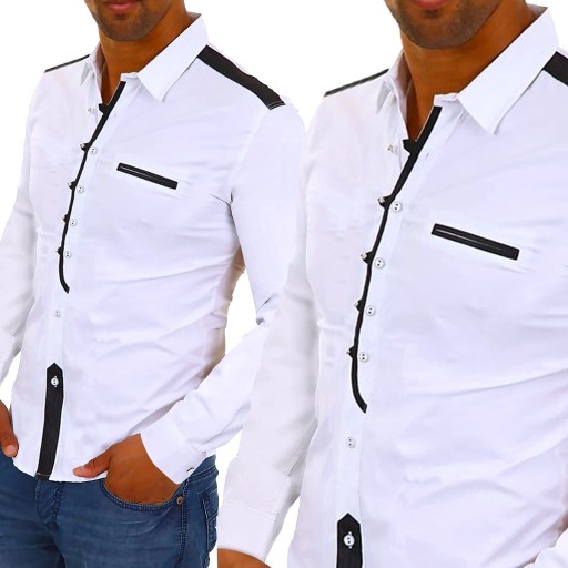 Koszula Męska Elegancka Casual Regular Ślub Wesele