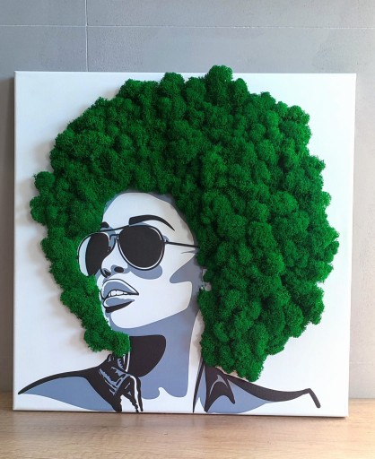 Obraz na płótnie Afro z mchem chrobotkiem 80x80