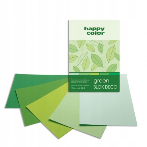 PAPIER DO PRAC PLASTYCZNYCH ZIELONY PAPIER A4 BLOK