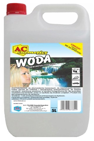 AC COSMETICS 015772 WODA DESTYLOWANA DEMINERALIZOWANA 5L AC COSMETICS
