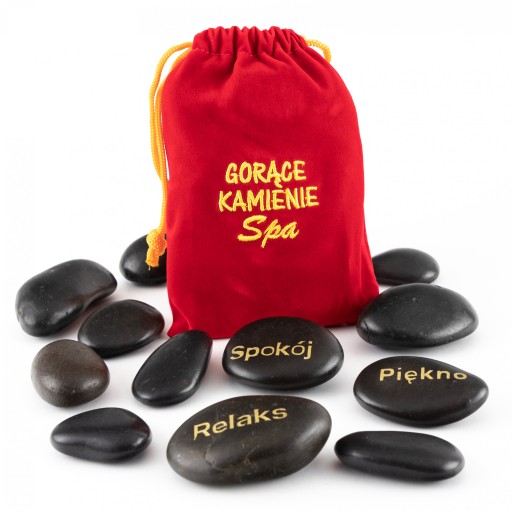 komplet GORĄCE KAMIENIE Spa w domu do gorący masaż Prezent na Walentynki