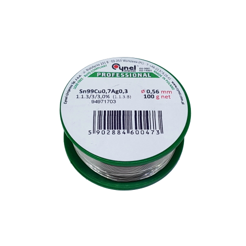 0.56mm 0.1kg 100g Sn99Cu07Ag03 cyna Cynel