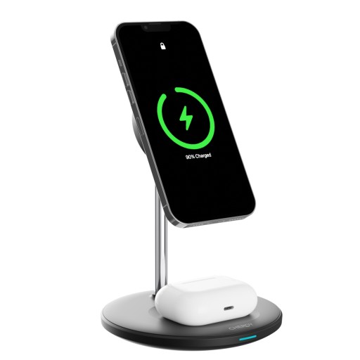 CHEROY PowerDuo - Bezprzewodowa ładowarka 2 w 1 - Stacja ładująca Qi MagSafe 15 W