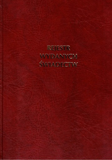 Rejestr wydanych świadectw