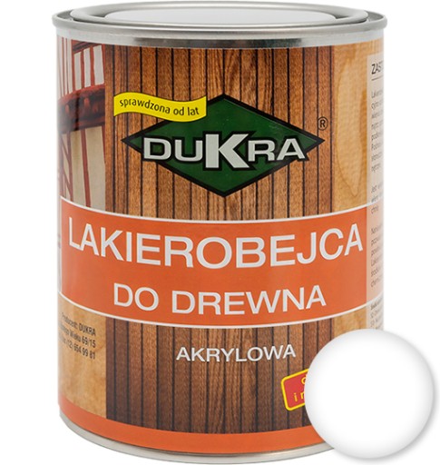 Lakierobejca do drewna Dukra 200ml BIAŁY