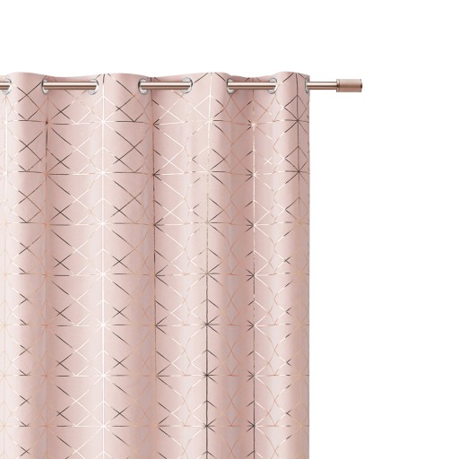 Zasłona gotowa do salonu 140x260 na przelotkach glamour Glammy pudrowy róż
