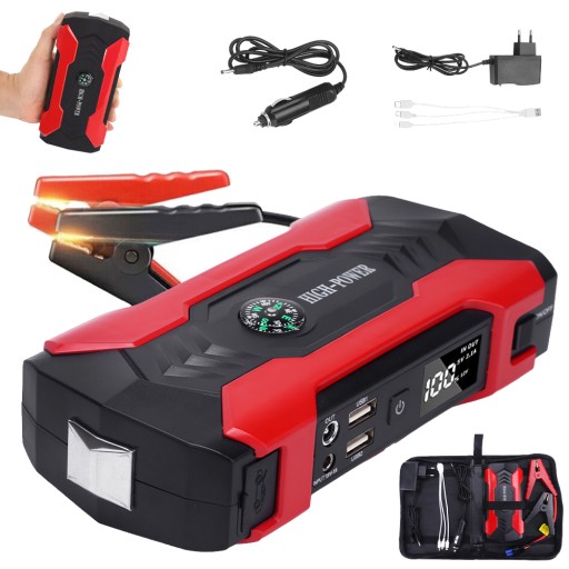 POWER BANK SAMOCHODOWY 12 V 400-800A Z PRZENOŚNYM POWERBANKIEM 28000MAH