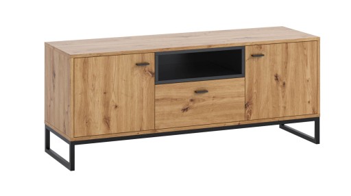 Stylowy stolik rtv OLIER OL-07 2D1SZ artisan+czer