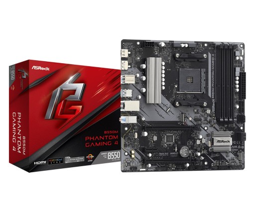 PŁYTA GŁÓWNA AM4 AMD ASRock B550M Phantom Gaming 4 DDR4 Micro ATX HDMI DP