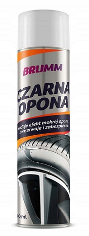 CZERNIDŁO DO OPON BRUMM KONSERWUJE NABŁYSZCZA PIELĘGNUJE SPRAY 600 ml