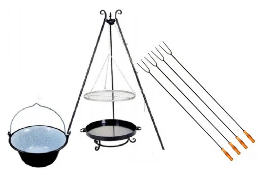GRILL TRÓJNÓG PALENISKO FI60+KOCIOŁEK GULASZ 10L
