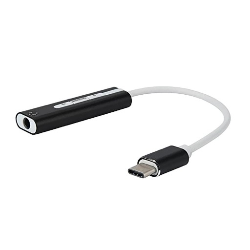 Interfejs typu C do mikrofonu zestawu słuchawkowego audio 3,5 mm, czarny