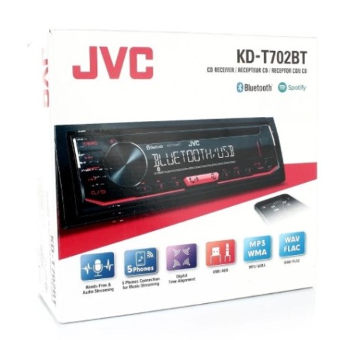 JVC KD-T702BT RADIO SAMOCHODOWE 1-DIN BT CD USB