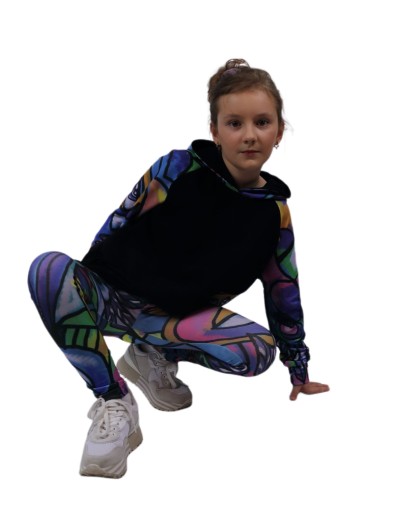 Zestaw Abstrakcja - Bluza plus leginsy - Rozmiar 140
