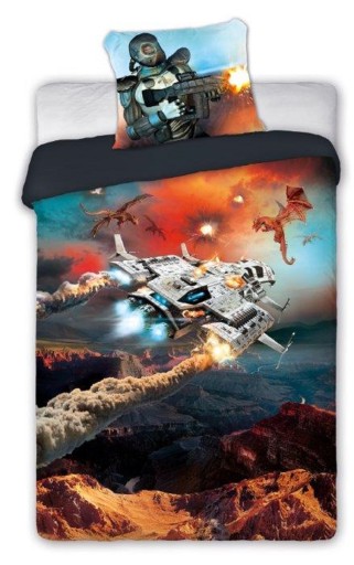 POŚCIEL MŁODZIEŻOWA 160x200 Statek kosmiczny Gamer
