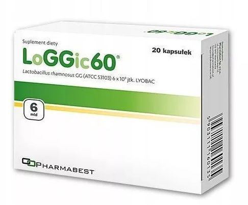 Loggic60, probiotyk, dla dzieci i dorosłych, 20 kapsułek