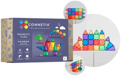 CONNETIX KLOCKI MAGNETYCZNE 24 EL. RAINBOW MINI PACK