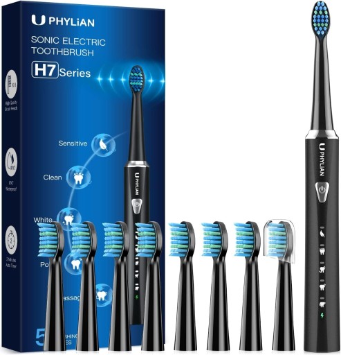 PHYLIAN H7 SZCZOTECZKA SONICZNA DO ZĘBÓW CZARNA